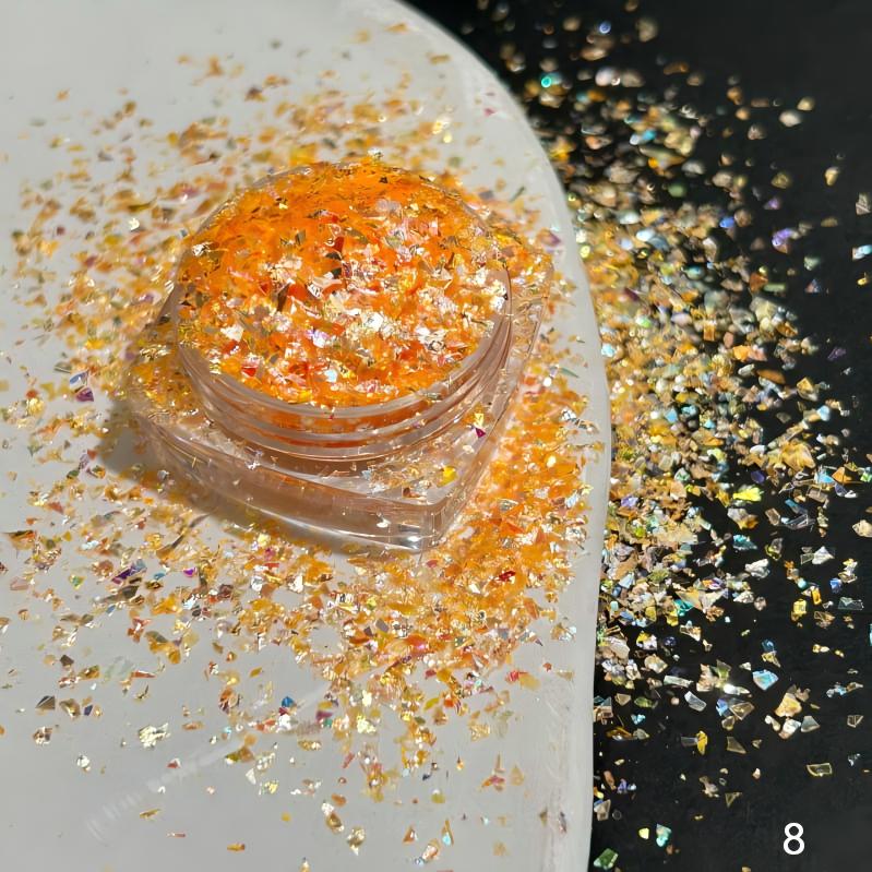 Irregular-shaped colorful glitter pieces and sequins for DIY crafts