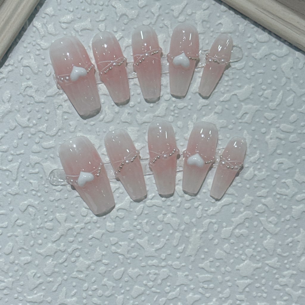 Simplicity nails with Heart Charms,Pachinko ,NK