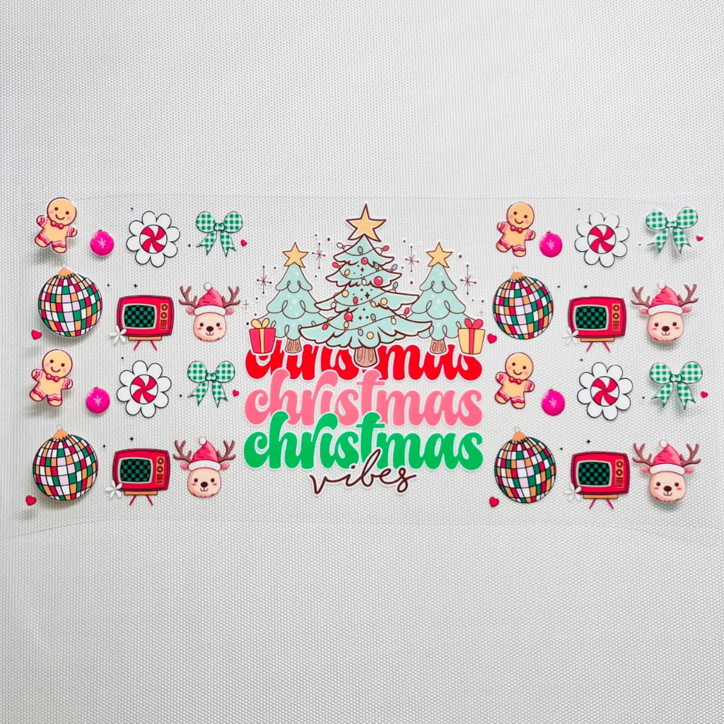 16oz UVDTF Cup Wraps, Christmas Vibes