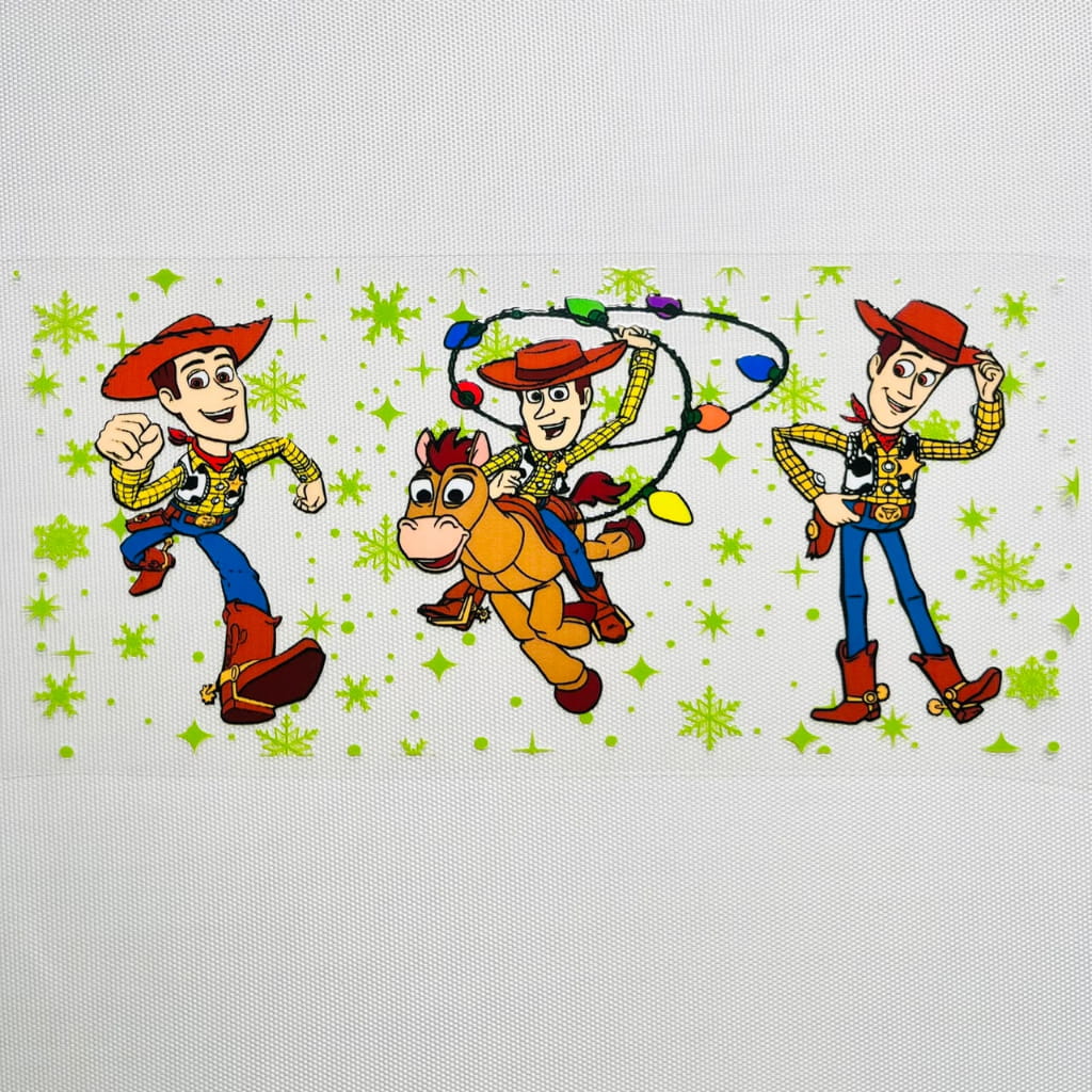16oz UVDTF Cup Wraps, Christmas Vibes ,Cartoon ,Toy Story Woody