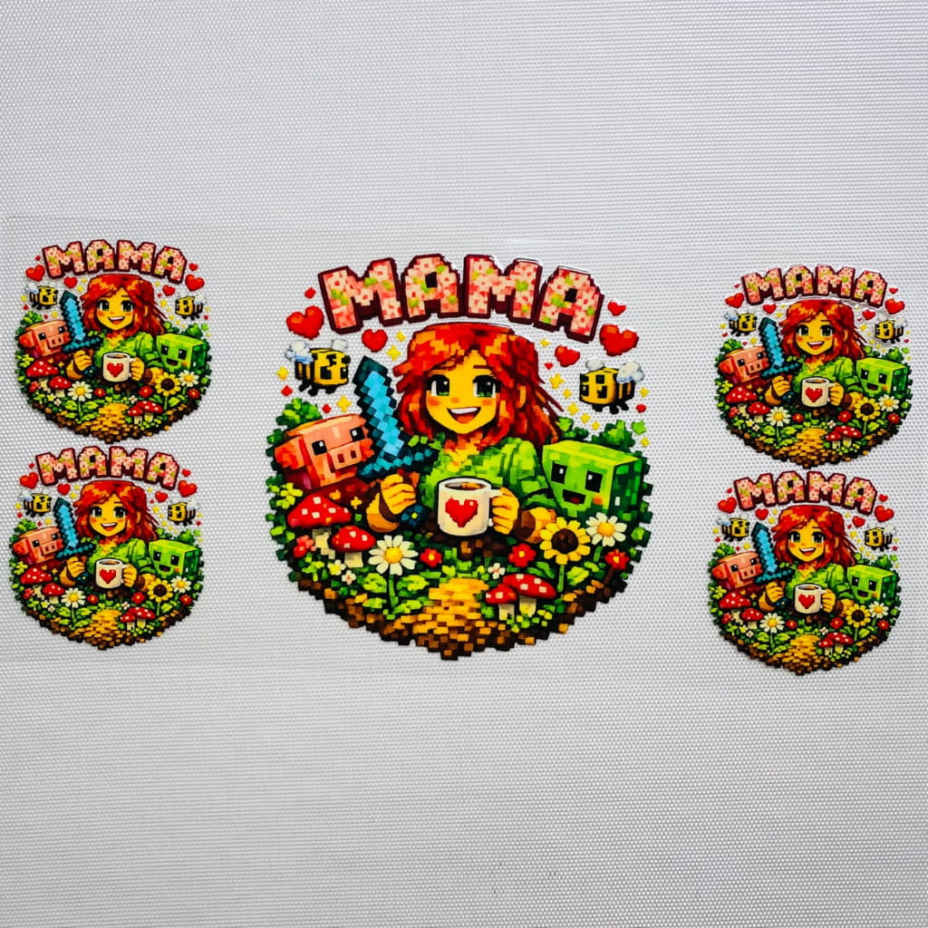16oz UVDTF Cup Wraps, Cartoon , Minecraft ,Mama