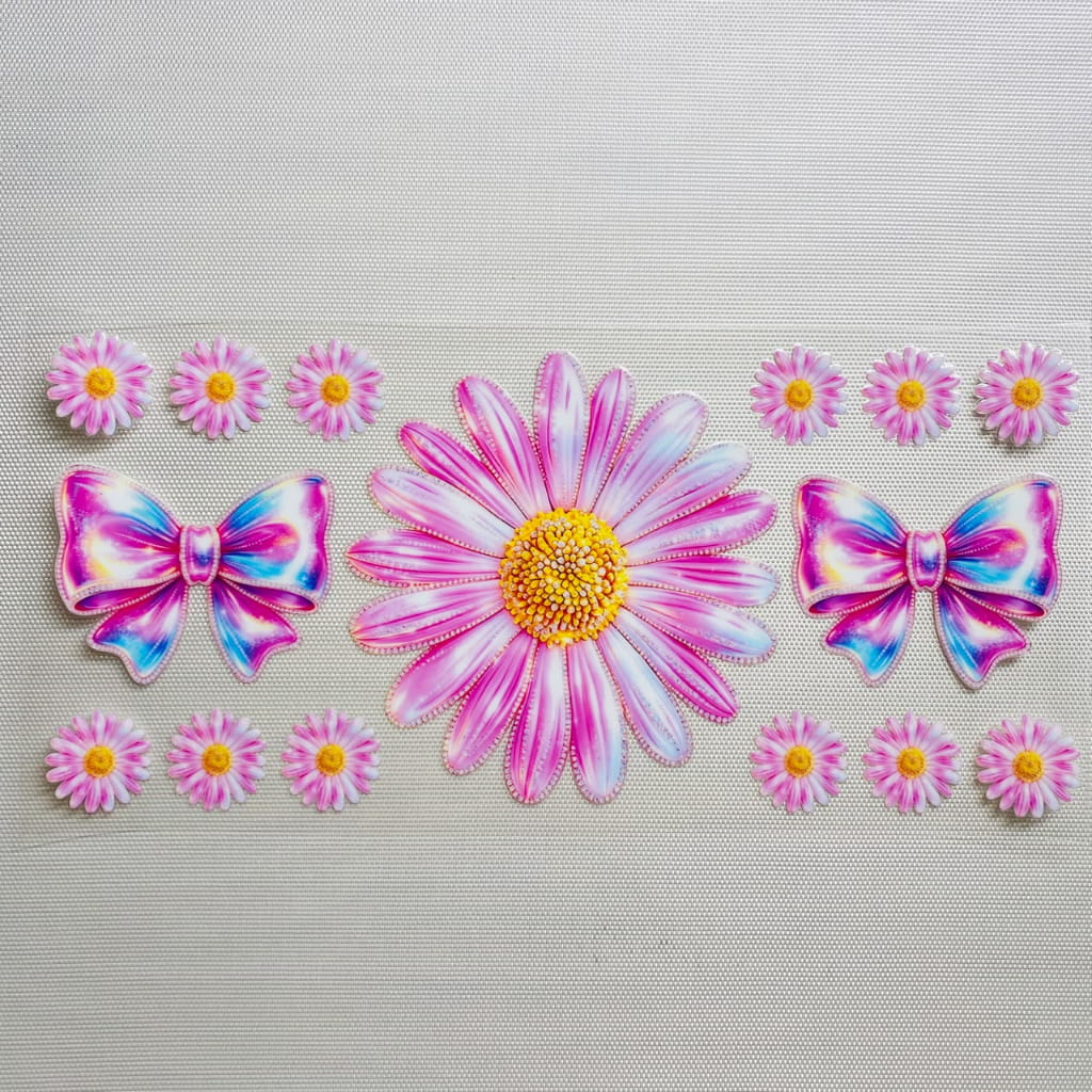 16oz UVDTF Cup Wraps ,Daisy Flowers