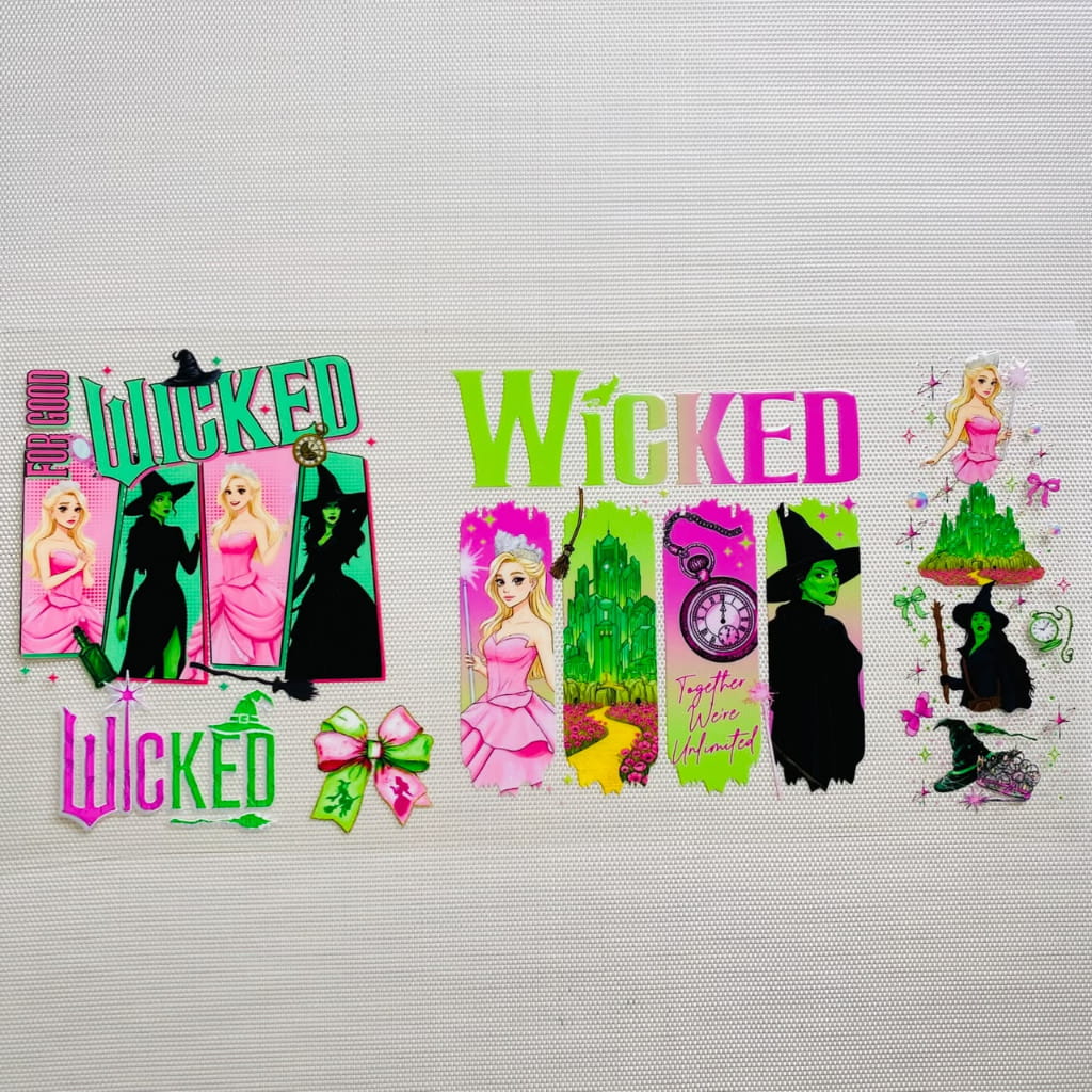 16oz UVDTF Cup Wraps, Wicked ,Cartoon