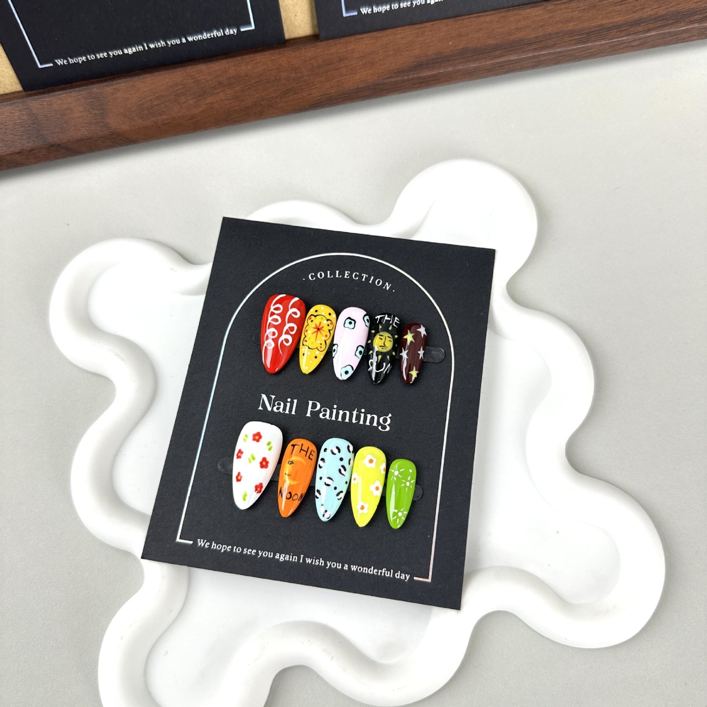 Hand-painted nails with Colorful Tones,CY