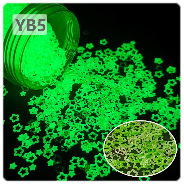 Luminous Glitter Star For Snow Globe Tumbler ,Sequins Glow in The Dark ,3mm ,20g