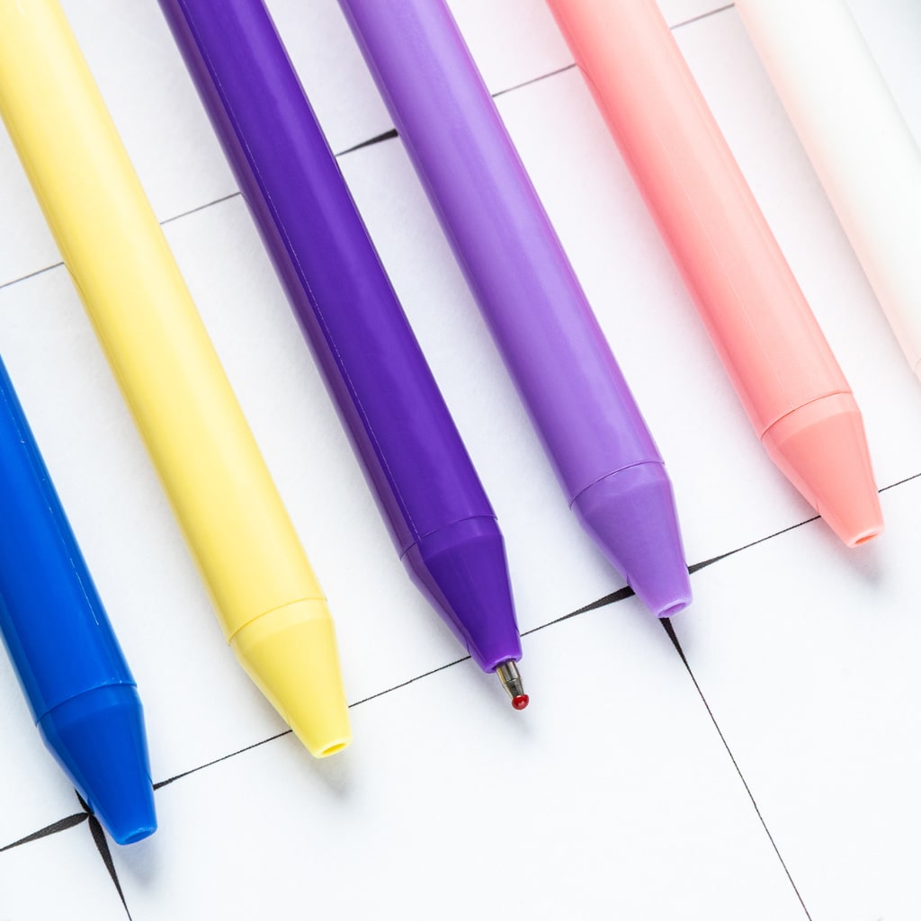 Plastic Solid Pen without Clips ,perfect for the pen wraps , Random Mix