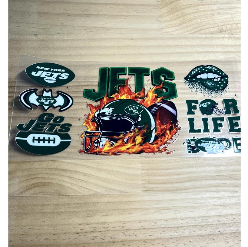 16oz UVDTF Cup Wraps,Sport, Football Teams , Jets