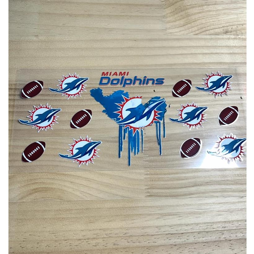 16oz UVDTF Cup Wraps,Sport, Football Teams ,Dolphins