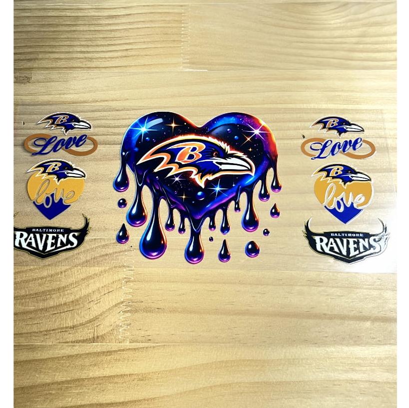 16oz UVDTF Cup Wraps,Football Sport Teams , Ravens