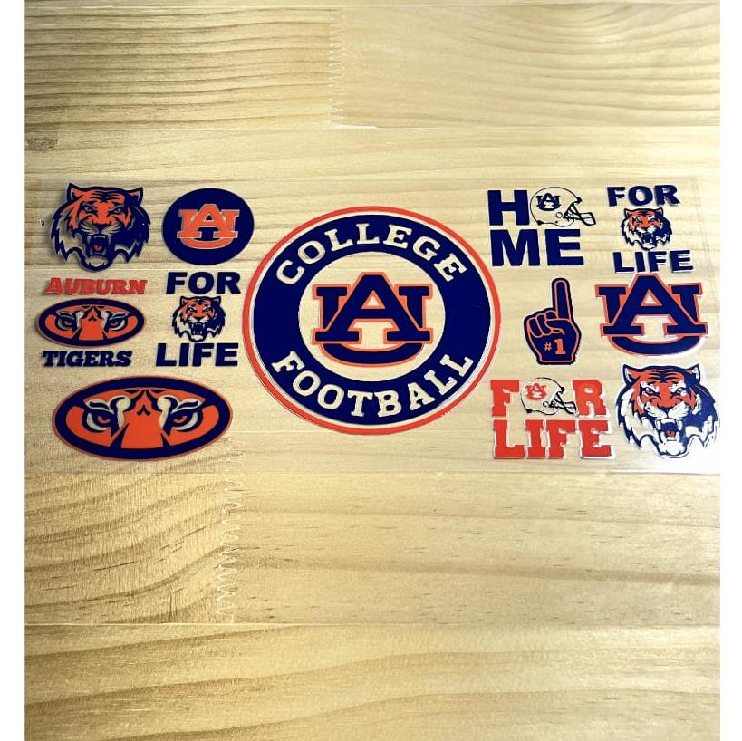 16oz UVDTF Cup Wraps,Colleage Football Sport Teams , The Auburn Tigers ,UA
