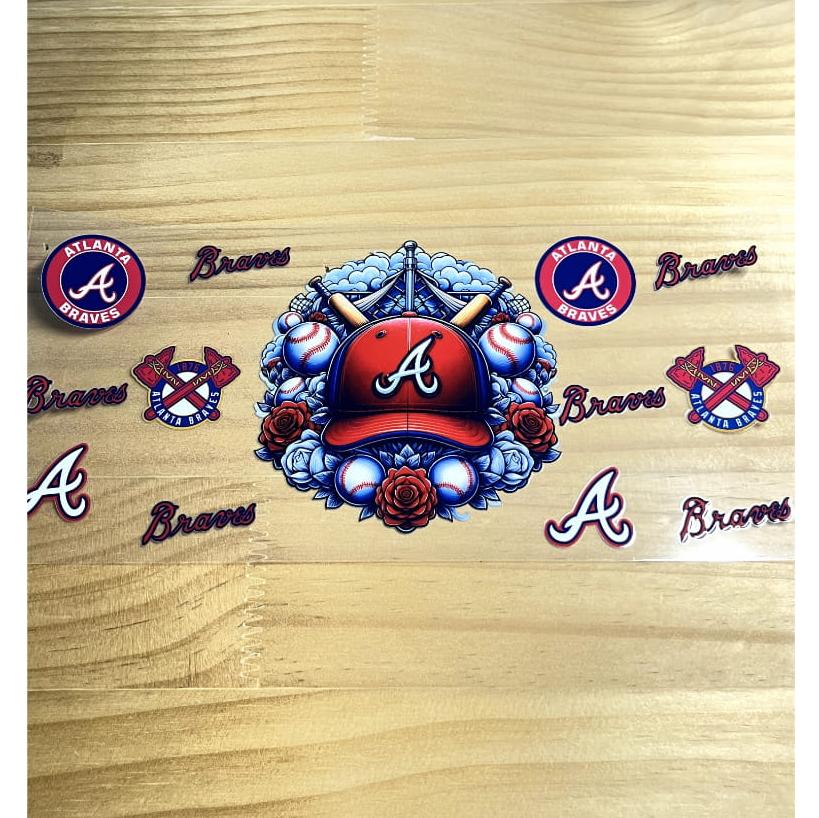 16oz UVDTF Cup Wraps,Baseball Sport Teams , Atlanta Braves