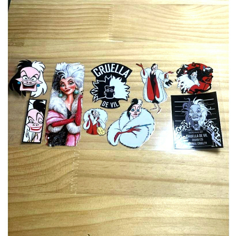 16oz UVDTF Cup Wraps, Cartoon, Cruella