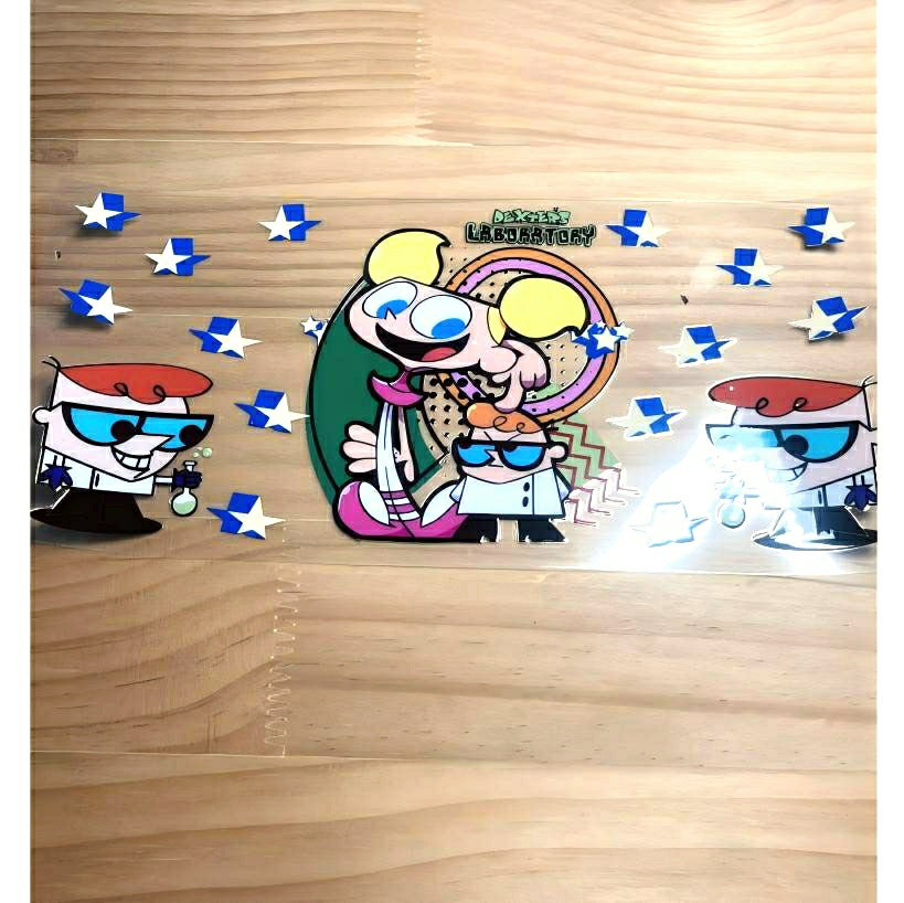 16oz UVDTF Cup Wraps, Cartoon, Dexter's Laboratory