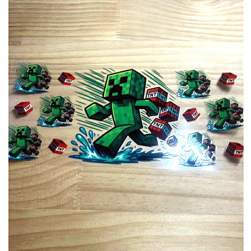 16oz UVDTF Cup Wraps, Cartoon , Minecraft