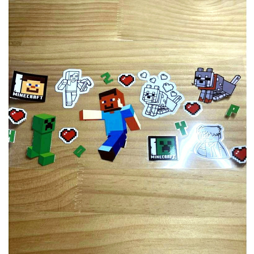 16oz UVDTF Cup Wraps, Cartoon , Minecraft