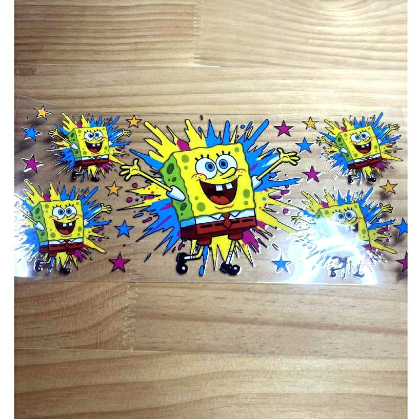 16oz UVDTF Cup Wraps,Cartoon ,Sponge Bob