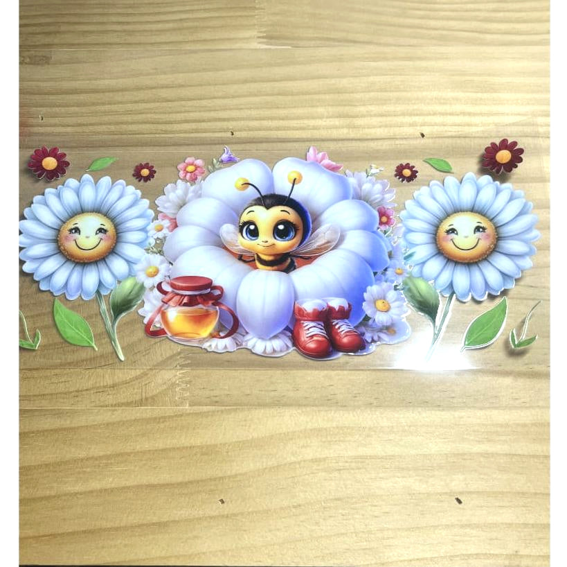 16oz UVDTF Cup Wraps,Bee ,Daisy Flower