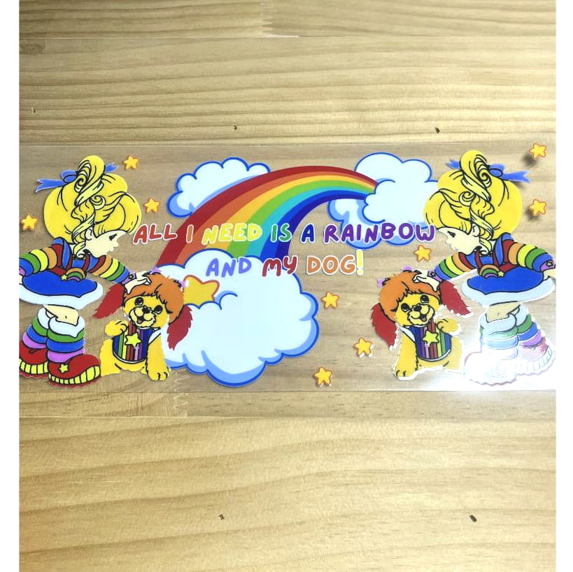 16oz UVDTF Cup Wraps,Cartoon, Rainbow Brite