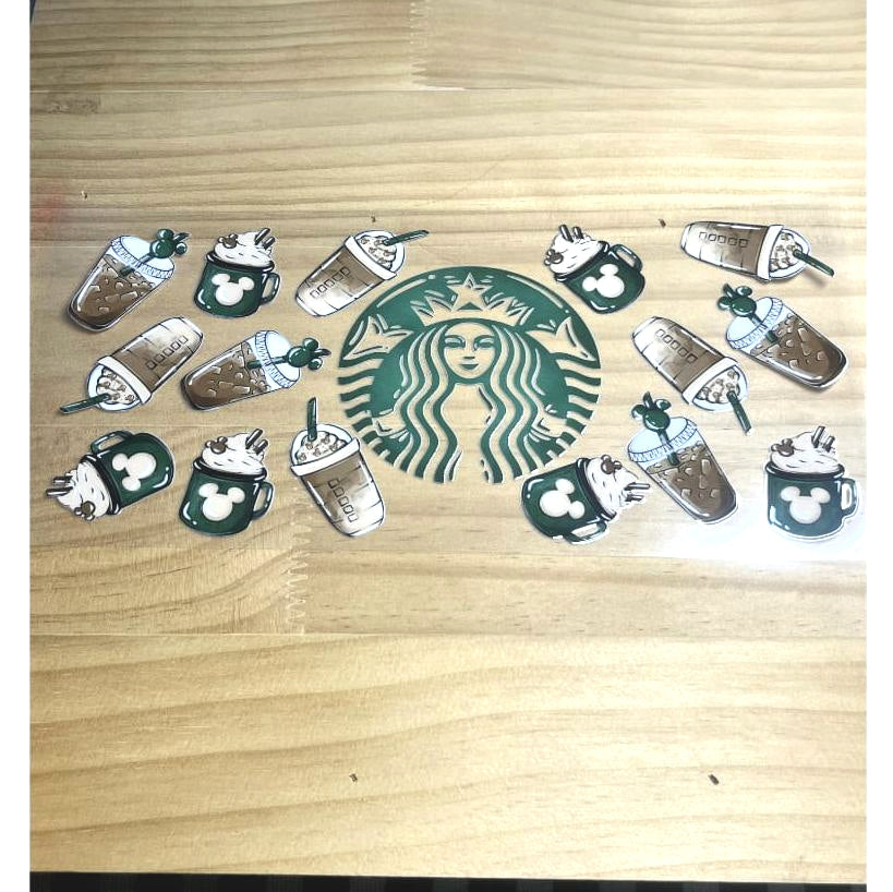 16oz UVDTF Cup Wraps ,Starbuck Coffee