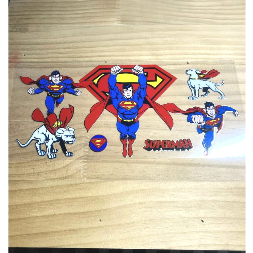 16oz UVDTF Cup Wraps,Cartoon, Super Man & Hero