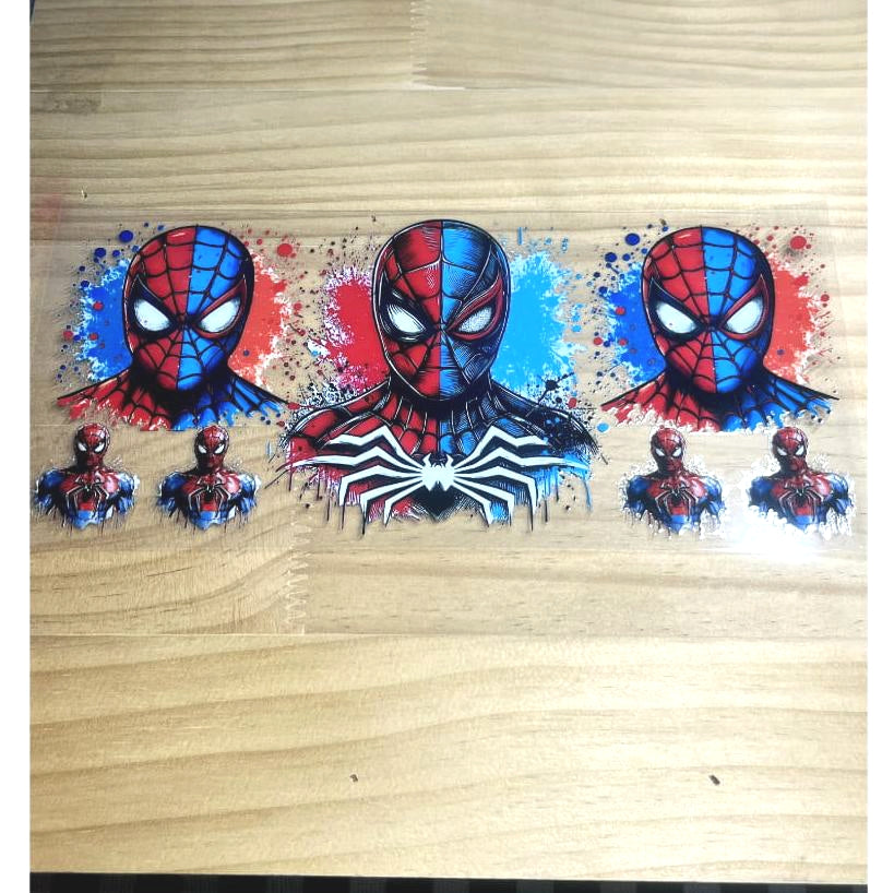 16oz UVDTF Cup Wraps ,Cartoon,Spiderman Hero