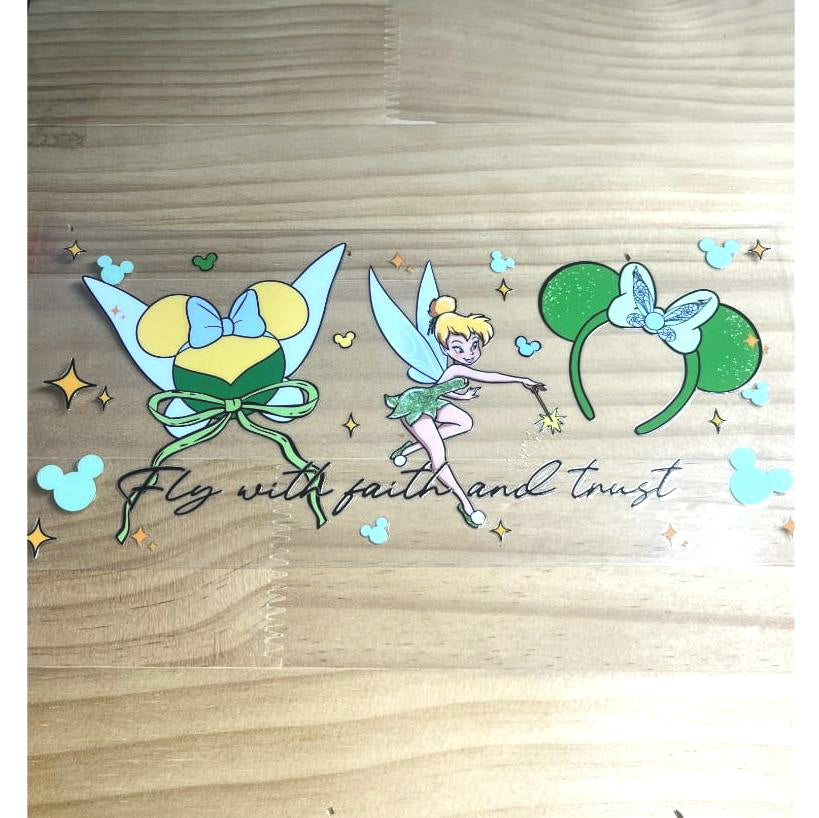 16oz UVDTF Cup Wraps,Cartoon Princess,Tinker Bell