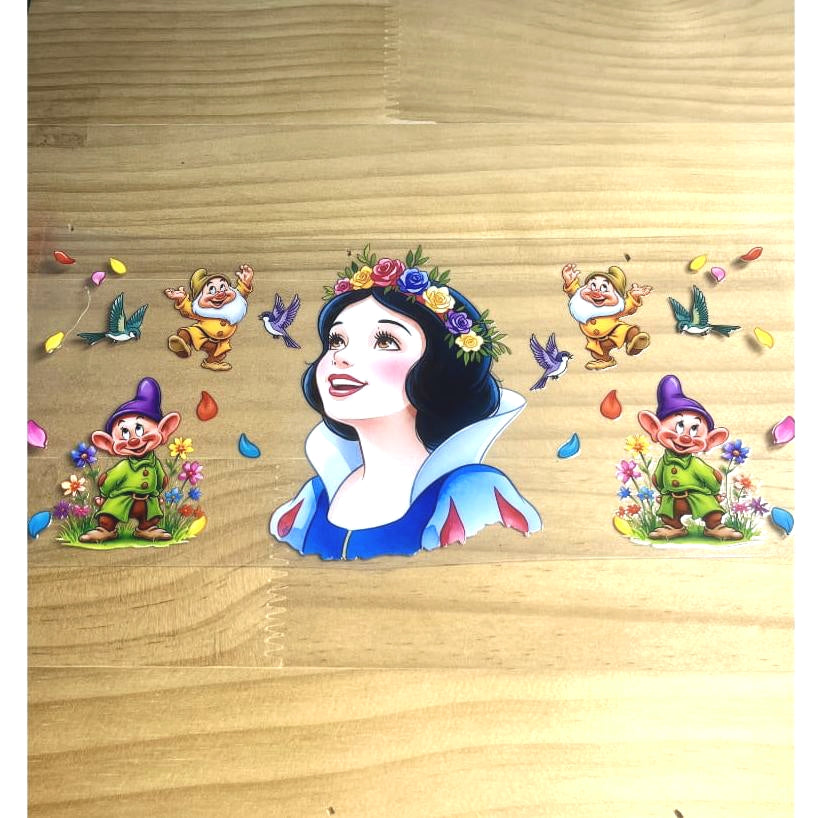 16oz UVDTF Cup Wraps,Cartoon Princess, Snow White