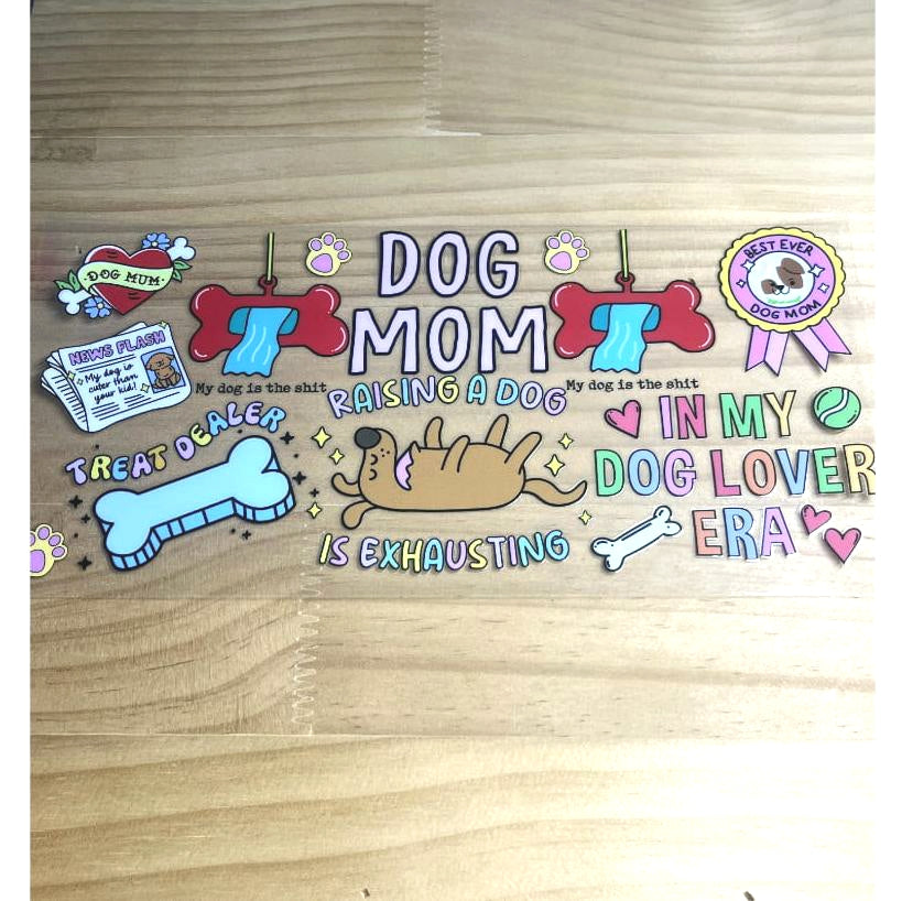 16oz UVDTF Cup Wraps, Dog Mom & Mama & Mother