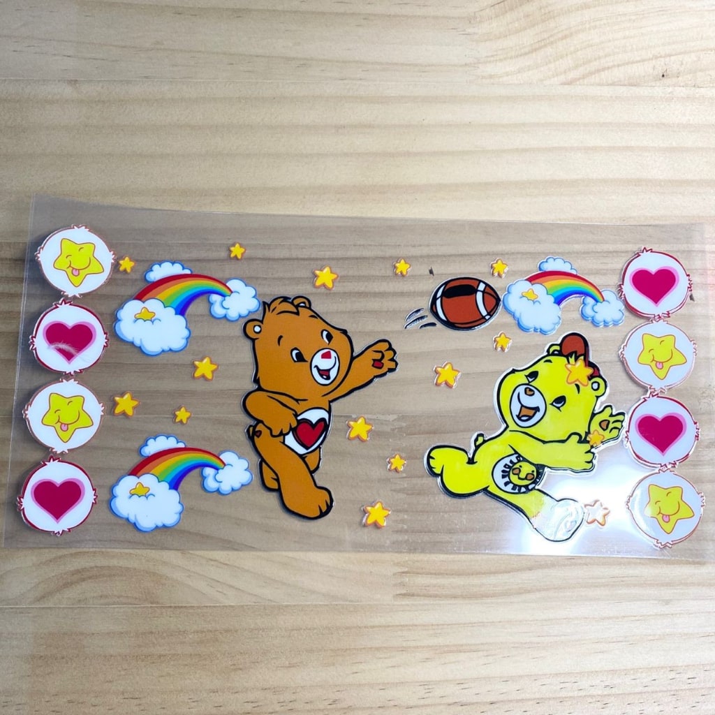 16oz UVDTF Cup Wraps ,Care Bear