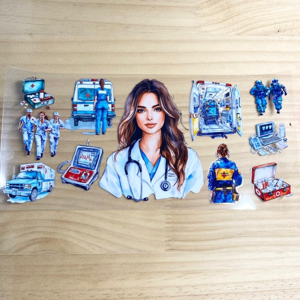 16oz UVDTF Cup Wraps,Nurse