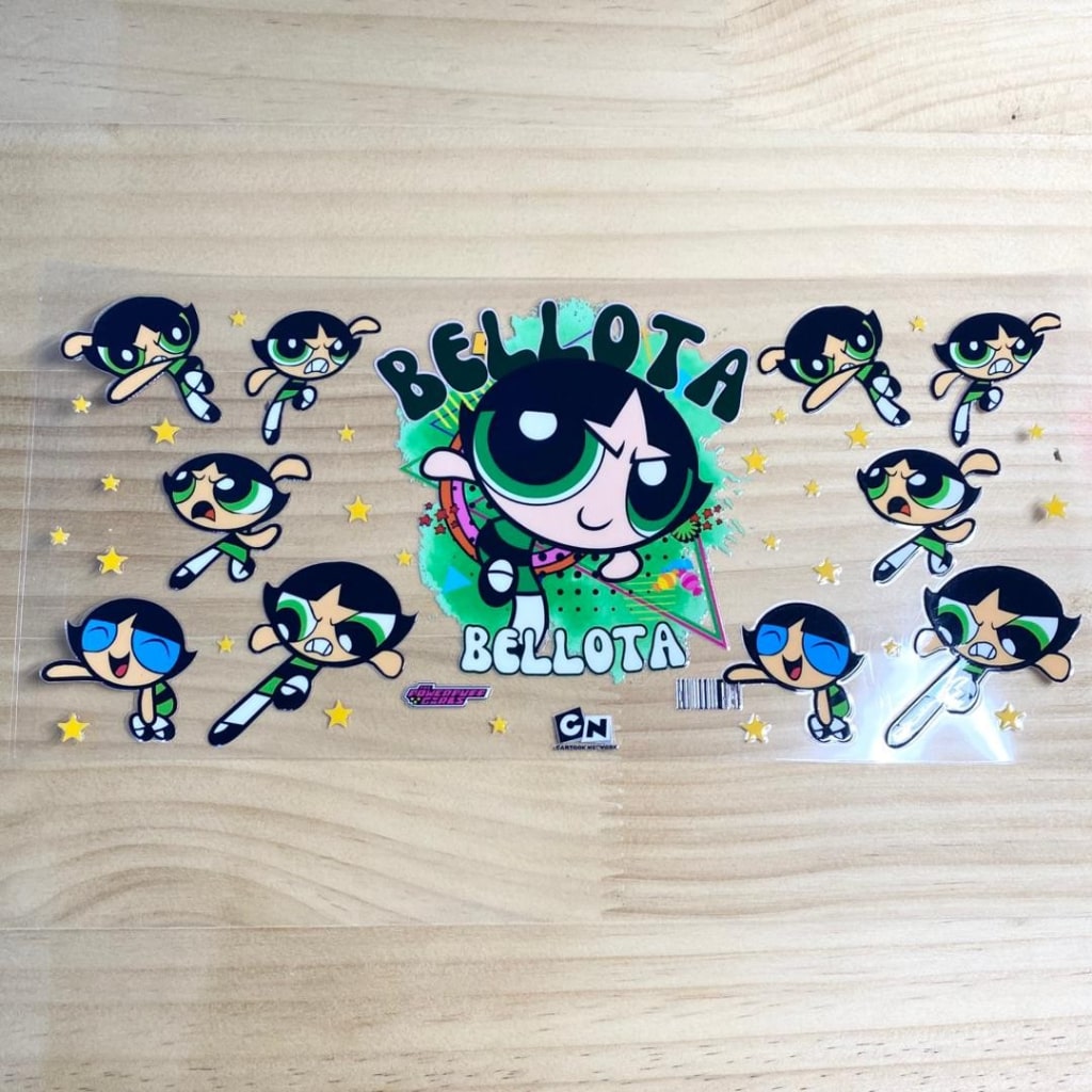 16oz UVDTF Cup Wraps,Power Puff Girl Bellota, Cartoon