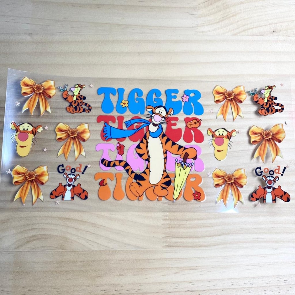 16oz UVDTF Cup Wraps, Tigger ,Cartoon