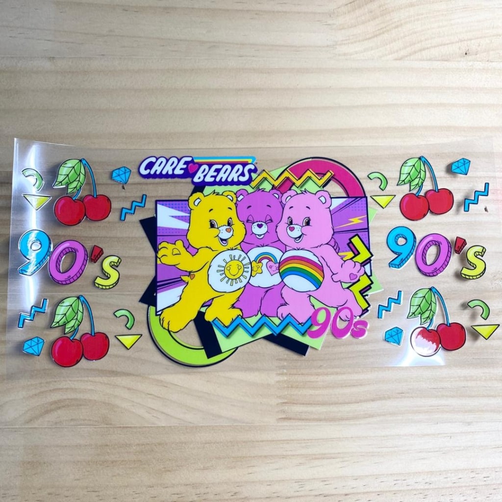 16oz UVDTF Cup Wraps, Care Bears, Cartoon