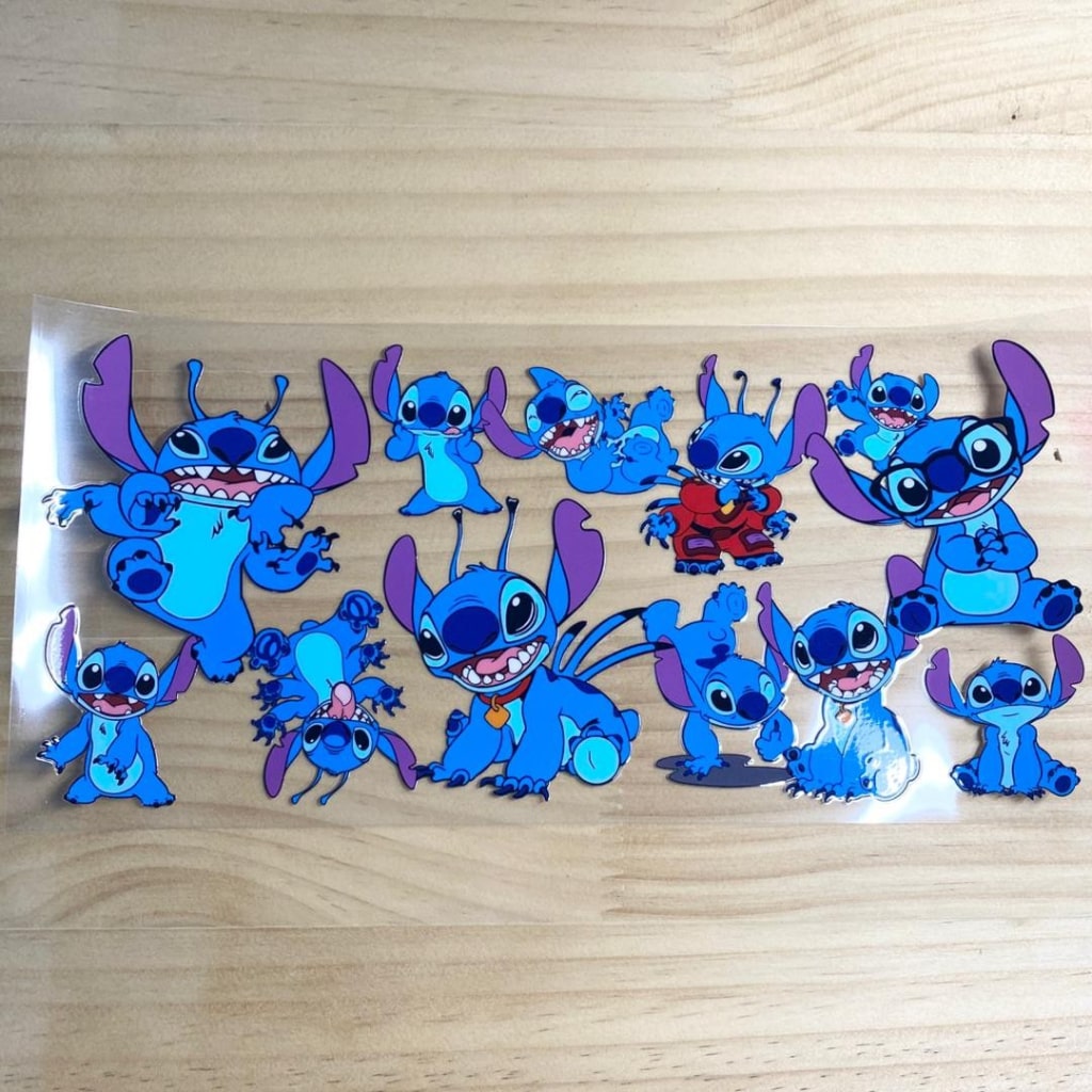 16oz UVDTF Cup Wraps, Stitch ,Cartoon