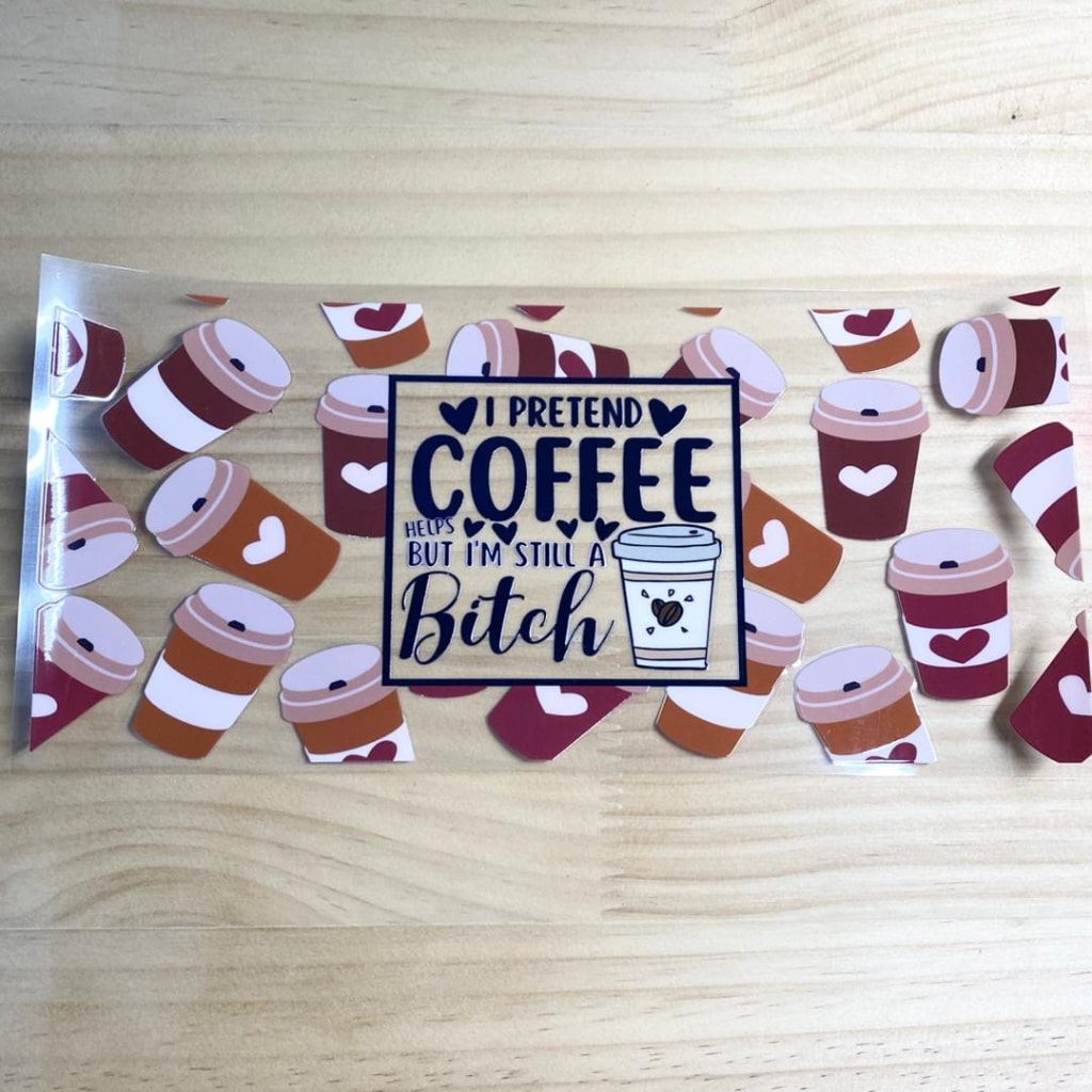 16oz UVDTF Cup Wraps, Coffee