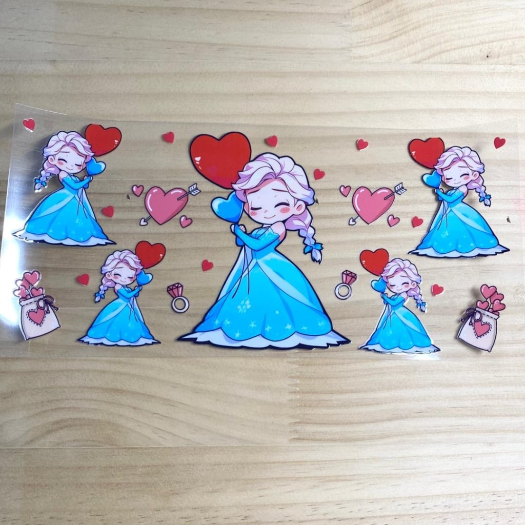 16oz UVDTF Cup Wraps,Elsa Princess