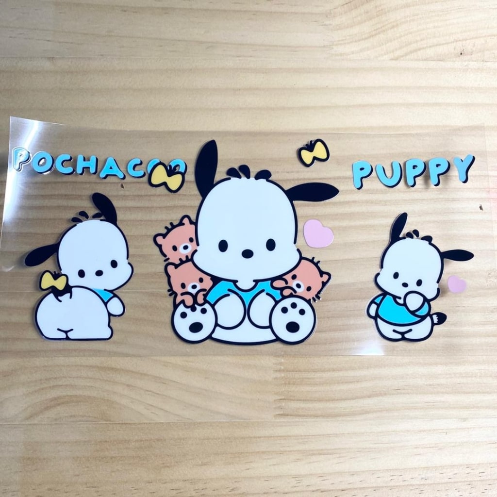16oz UVDTF Cup Wraps, Sanrio Pochacco ,Cartoon