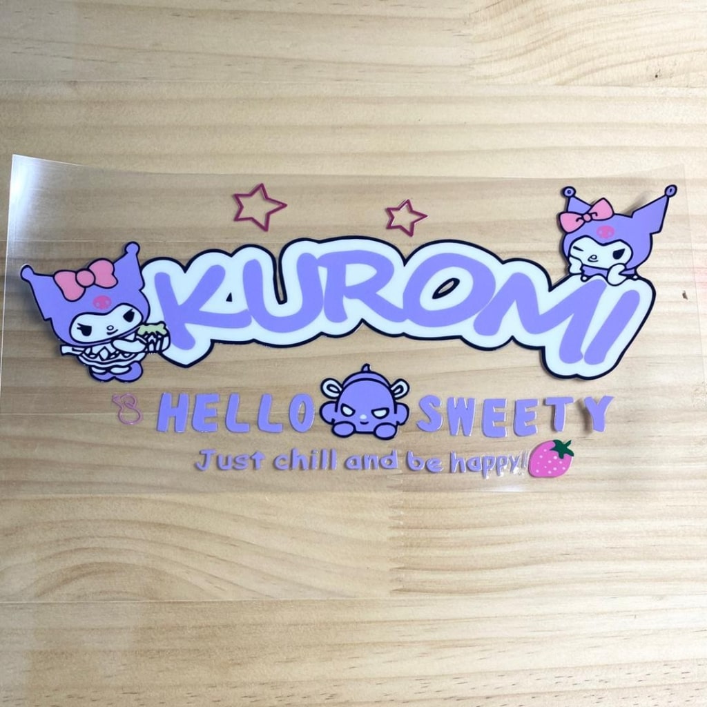 16oz UVDTF Cup Wraps, Sanrio Kuromi ,Cartoon