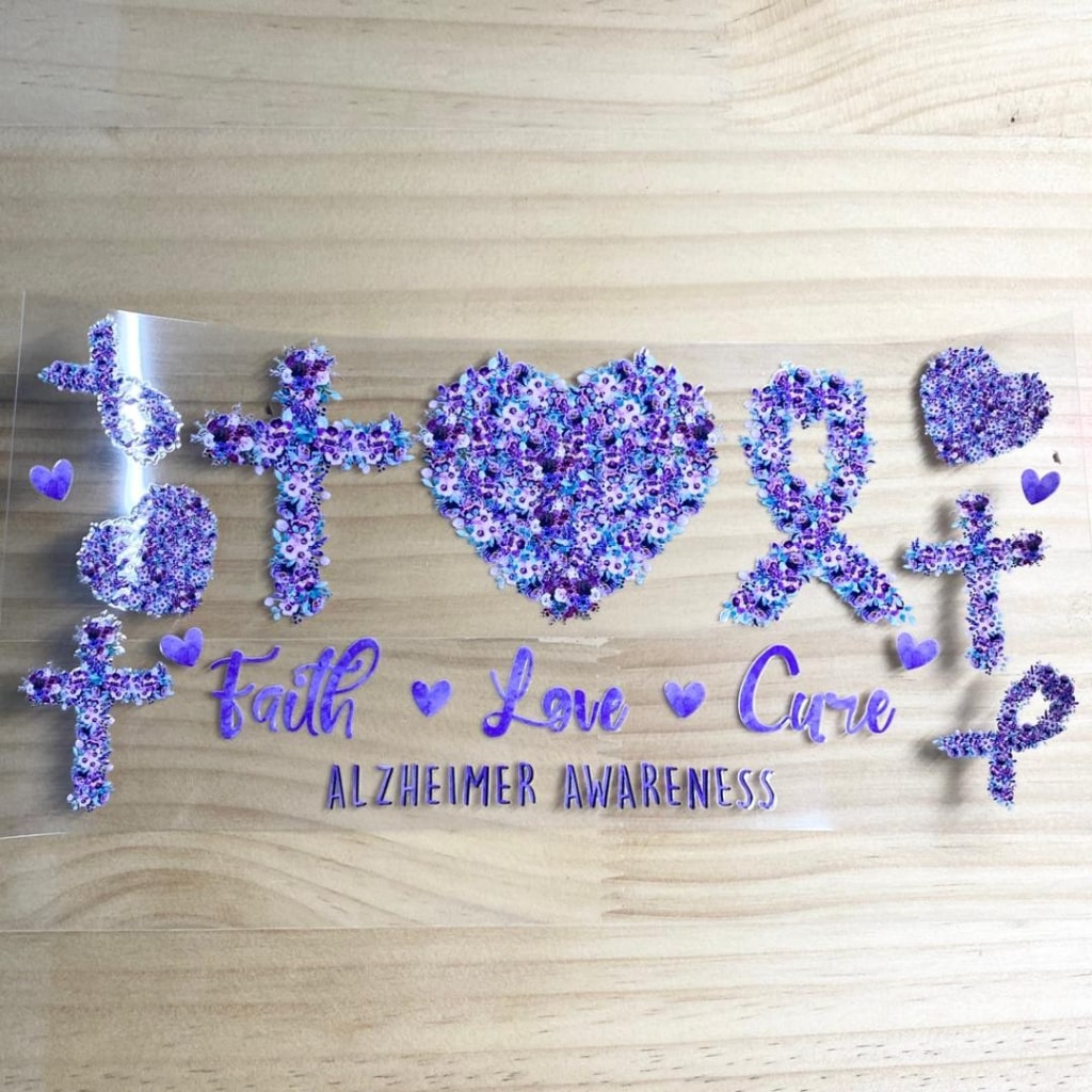 16oz UVDTF Cup Wraps,Ribbon & Faith