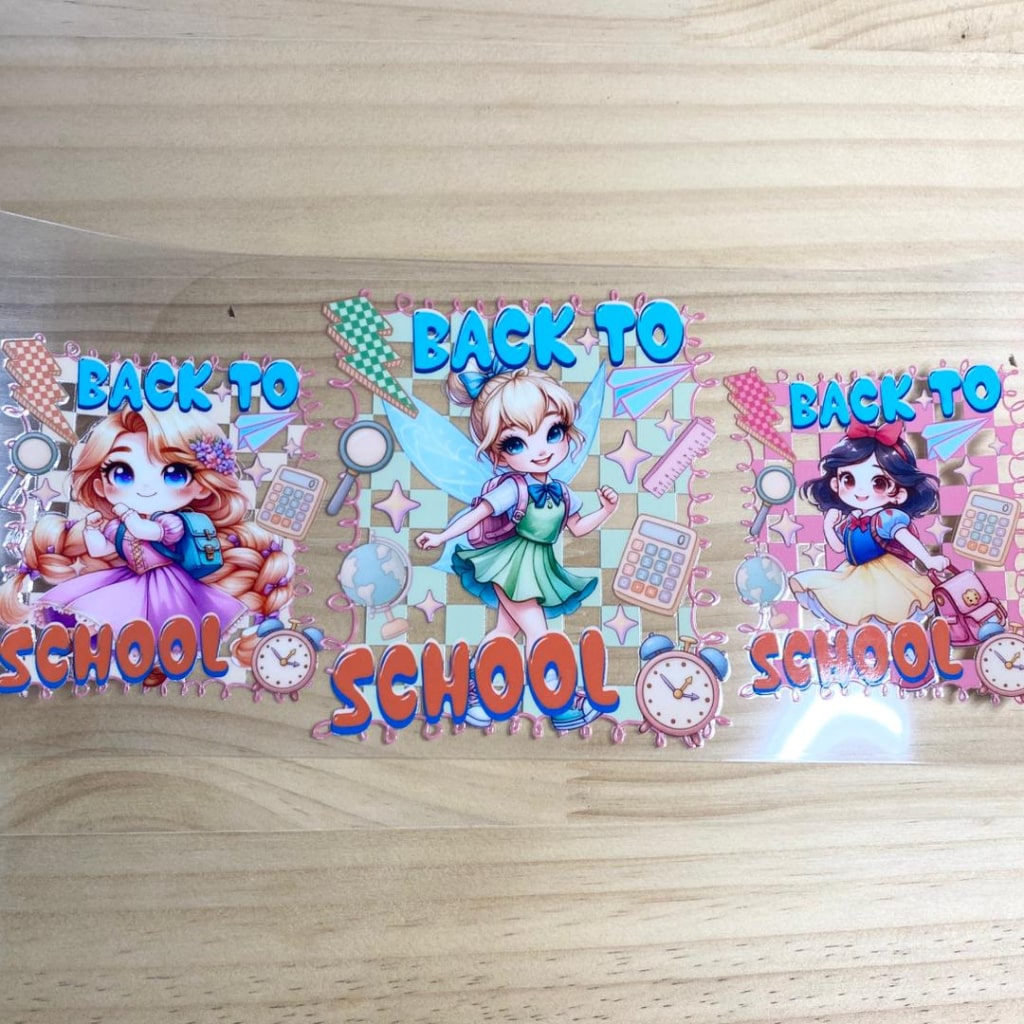 16oz UVDTF Cup Wraps,Princess Tinkerbell ,Back to School ,Cartoon