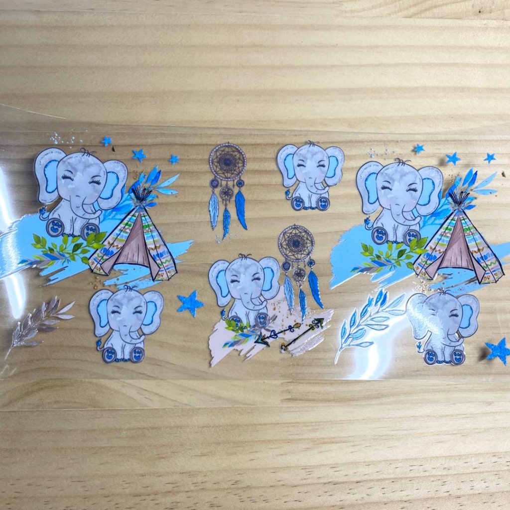 16oz UVDTF Cup Wraps,Elephant