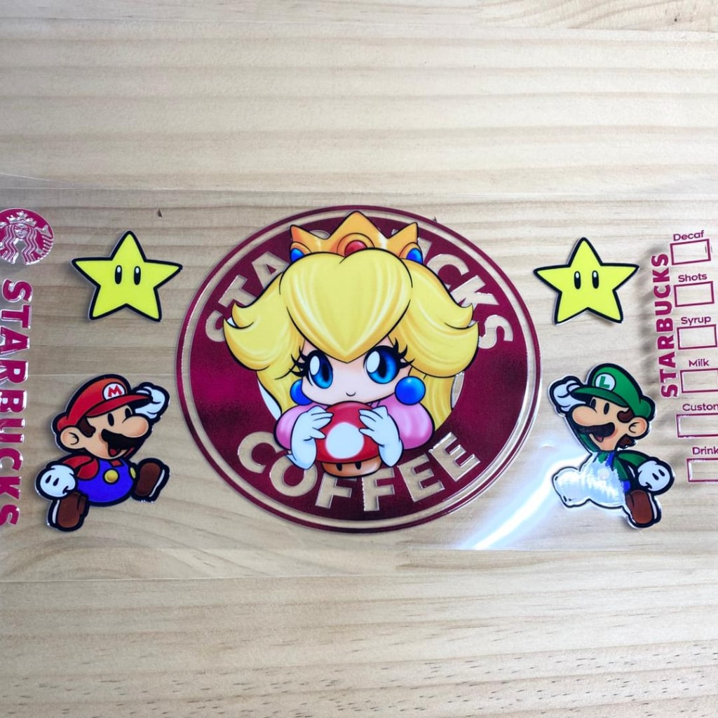 16oz UVDTF Cup Wraps,Super Mario ,Cartoon