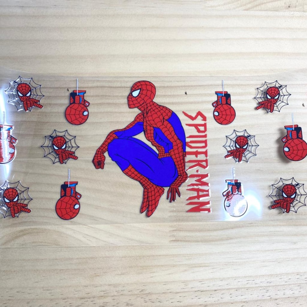 16oz UVDTF Cup Wraps,Spiderman Hero ,Cartoon
