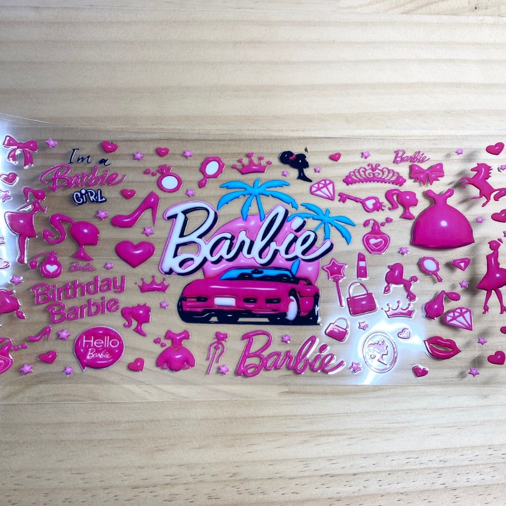 16oz UVDTF Cup Wraps, Barbie ,Cartoon