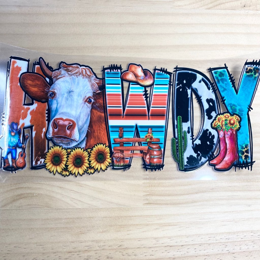 16oz UVDTF Cup Wraps,Howdy Cow