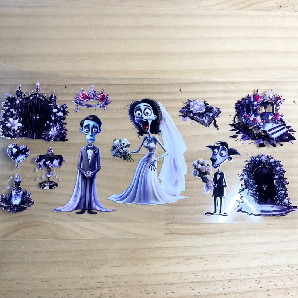 16oz UVDTF Cup Wraps,Corpse Bride , Cartoon