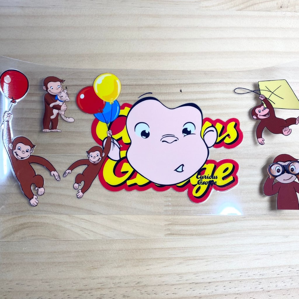 16oz UVDTF Cup Wraps,Curious George ,Cartoon