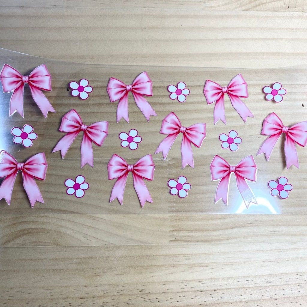 16oz UVDTF Cup Wraps,Pink Bow & Flower