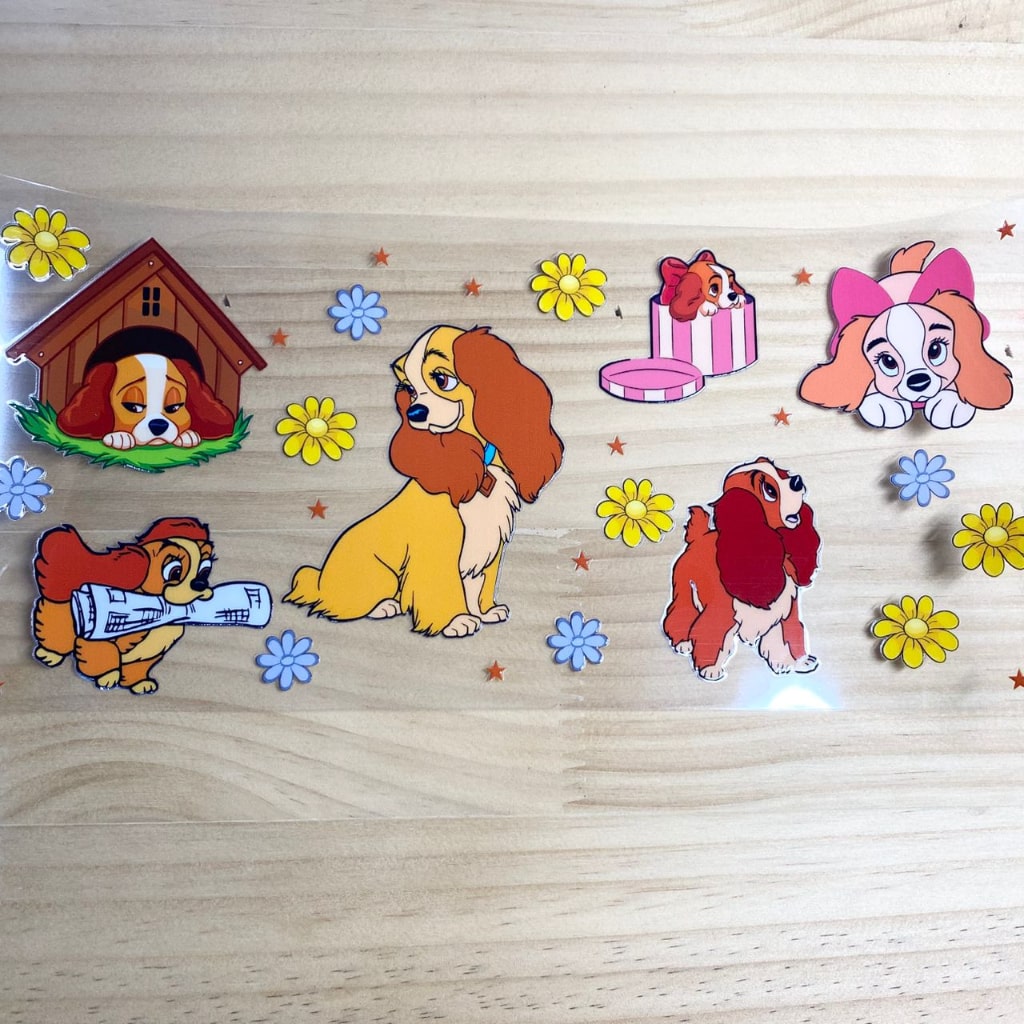 16oz UVDTF Cup Wraps,Lady And The Tramp ,Cartoon