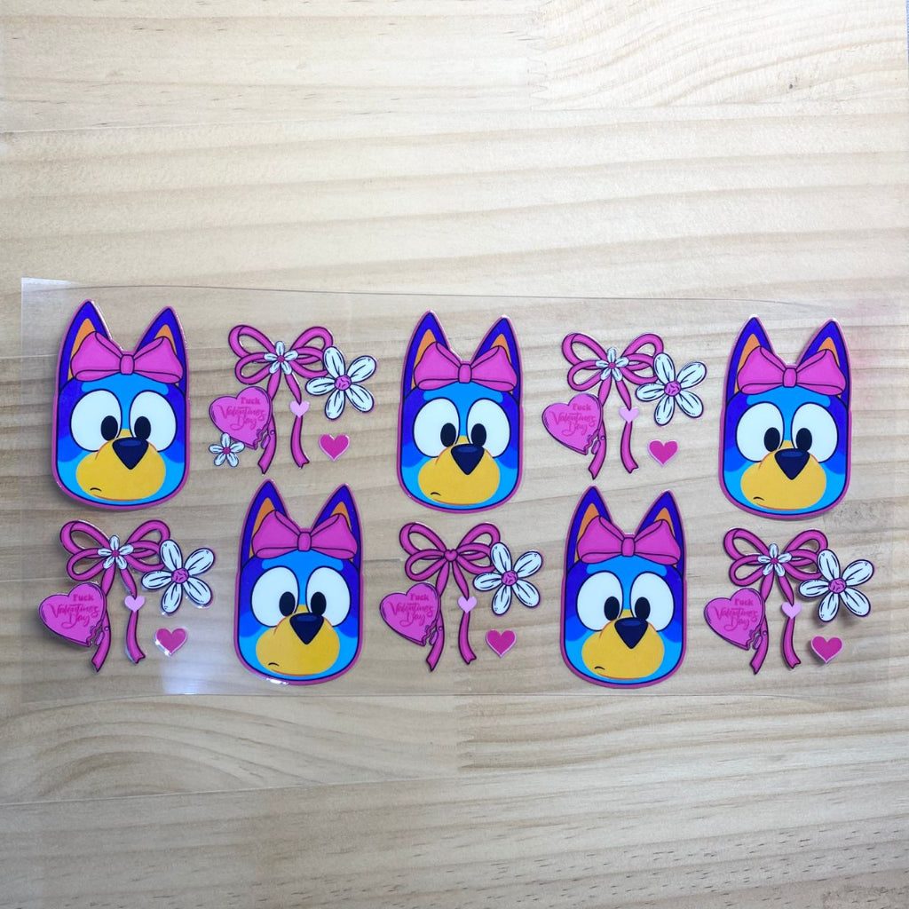 16oz UVDTF Cup Wraps,Bluey & Bow ,Cartoon